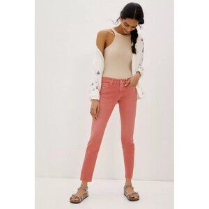 Closed x Anthropologie 'Baker' Low-Rise Skinny Candiana Denim Jeans in Coral